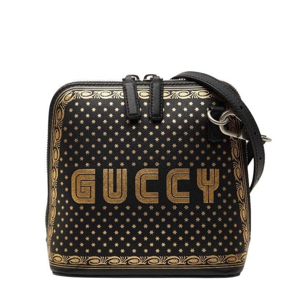 Gucci x Sega Guccy Shoulder Bag Black Leather
